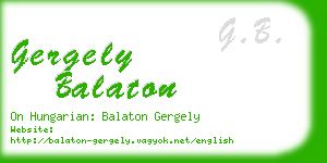 gergely balaton business card